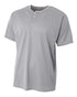 A4 Youth 2-Button Mesh Henley (NB4130), Color 'Grey'